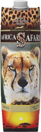 Вино АФРИКАНСКОЕ САФАРИ белое п/сух. т/пак 1л 10%